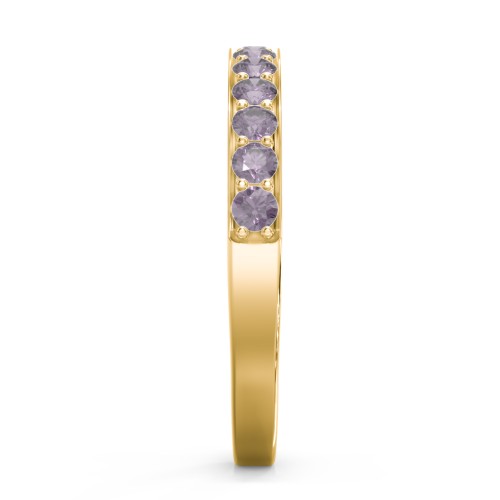 Classic Half Eternity Ring – 10K Yellow Gold with Alexandrite