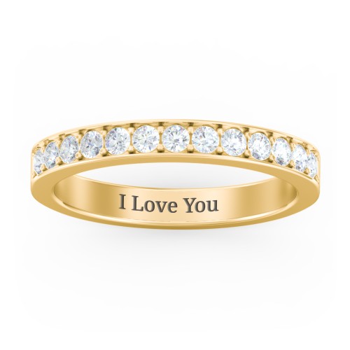Classic Half Eternity Ring – 10K Yellow Gold with Diamond
