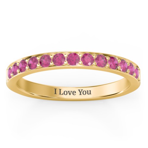 Classic Half Eternity Ring – 10K Yellow Gold with Ruby