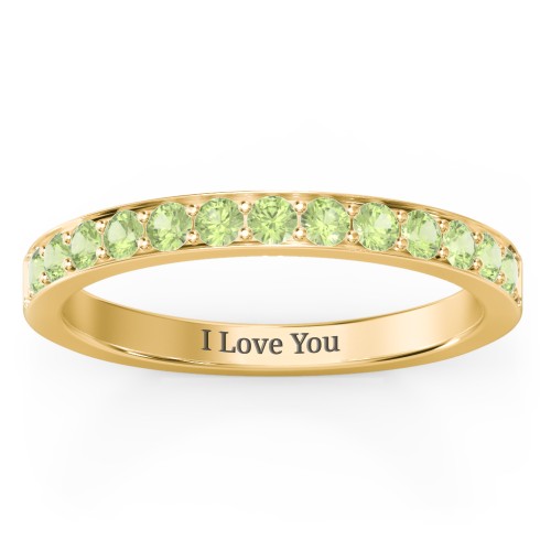 Classic Half Eternity Ring – 10K Yellow Gold with Peridot