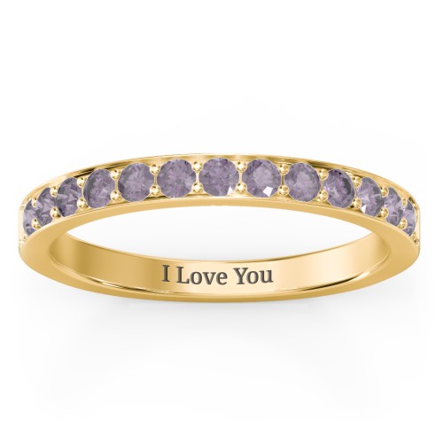 Classic Half Eternity Ring – 10K Yellow Gold with Alexandrite