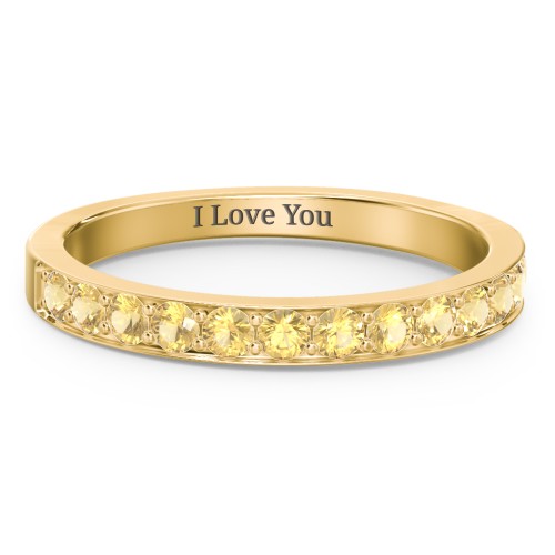 Classic Half Eternity Ring – 10K Yellow Gold with Citrine