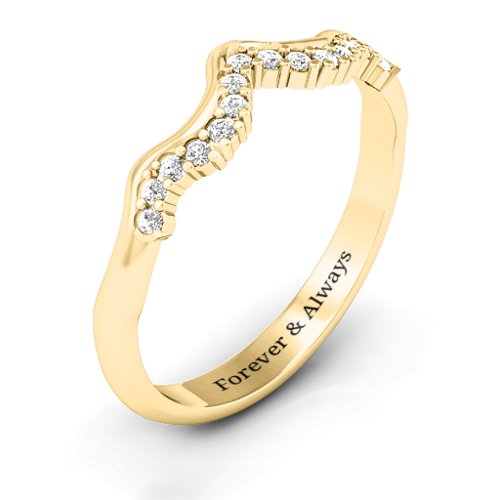 Solitaire Infinity Shadow Band – 10K Yellow Gold with White Premium Zirconia