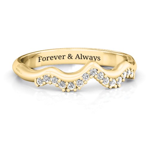 Solitaire Infinity Shadow Band – 10K Yellow Gold with White Premium Zirconia