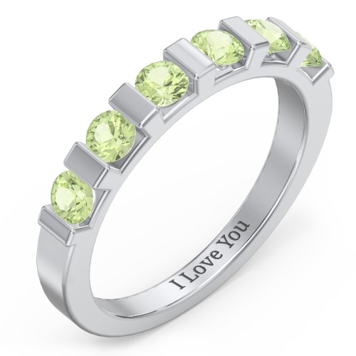 Band of Love Ring – Sterling Silver with Peridot