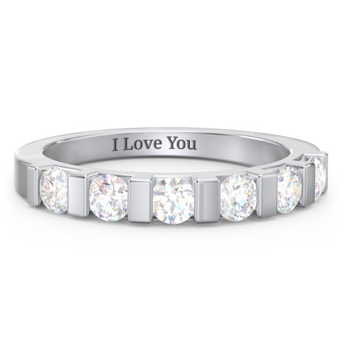 Band of Love Ring – Sterling Silver with Diamond