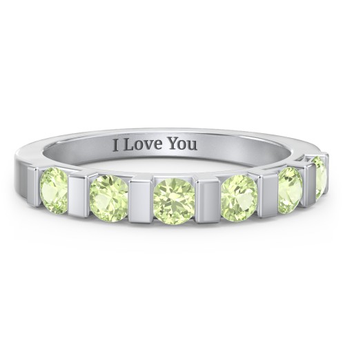 Band of Love Ring – Sterling Silver with Peridot