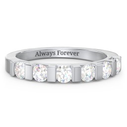Band of Love Ring in 925 Sterling Silver with Diamond