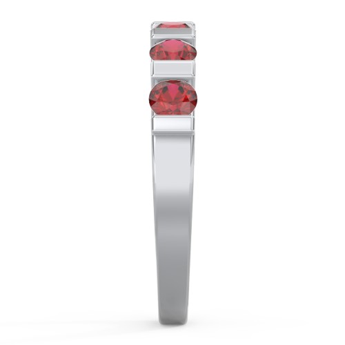 Band of Love Ring – Sterling Silver with Garnet