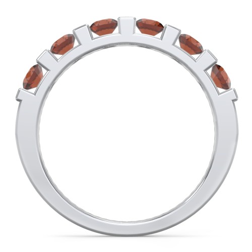 Band of Love Ring – Sterling Silver with Garnet