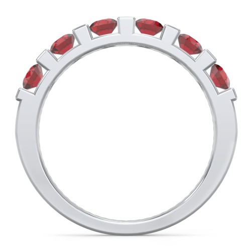 Band of Love Ring – Sterling Silver with Garnet
