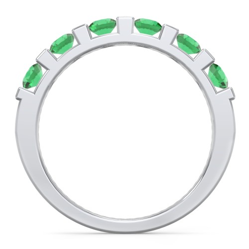Band of Love Ring – Sterling Silver with Emerald