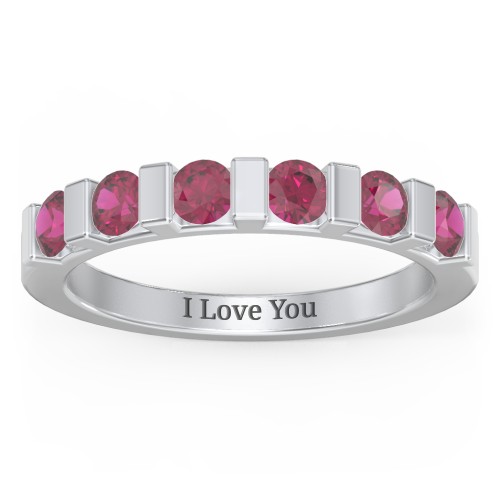 Band of Love Ring – Sterling Silver with Ruby