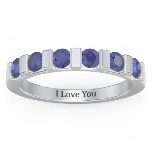 Band of Love Ring – Sterling Silver with Blue Sapphire