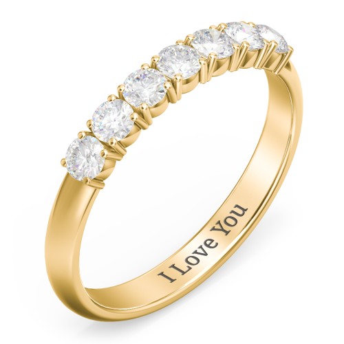Band of Eternity Ring – 18K Gold Plated Silver with Diamond