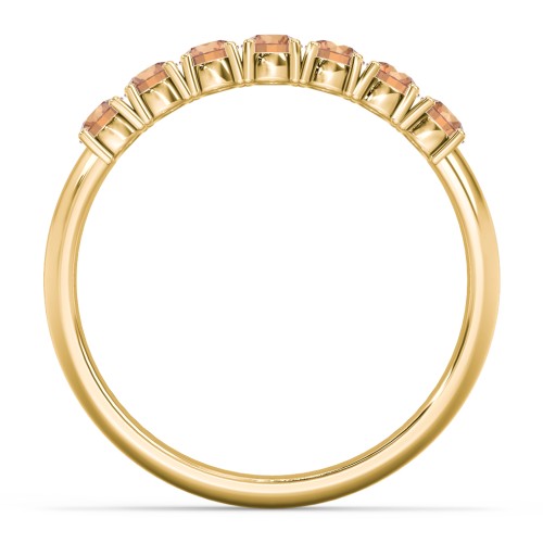 Band of Eternity Ring – 10K Yellow Gold with Orange Sapphire