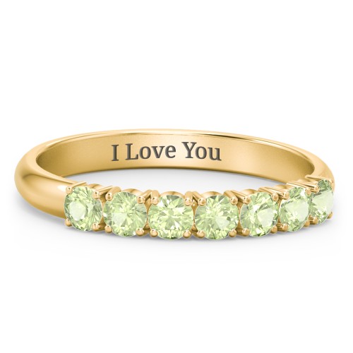 Band of Eternity Ring – 18K Gold Plated Silver with Peridot