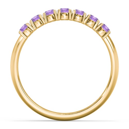 Band of Eternity Ring – 18K Gold Plated Silver with Amethyst