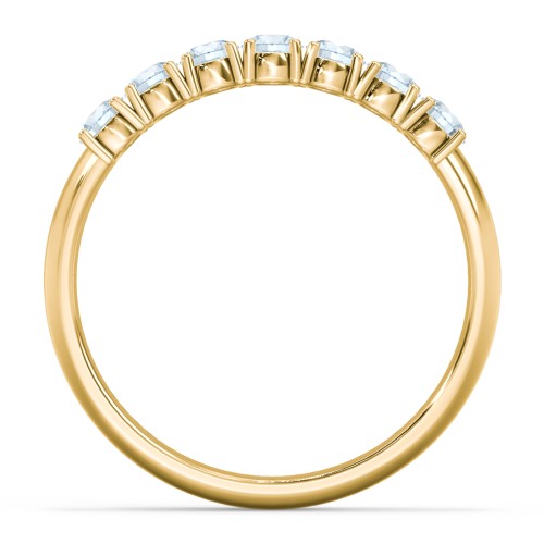 Band of Eternity Ring – 18K Gold Plated Silver with Aquamarine