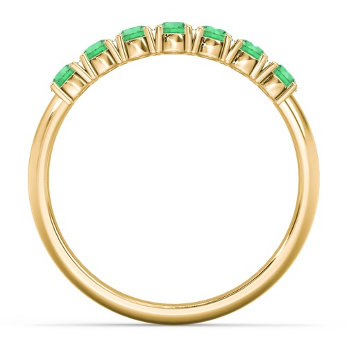Band of Eternity Ring – 18K Gold Plated Silver with Emerald