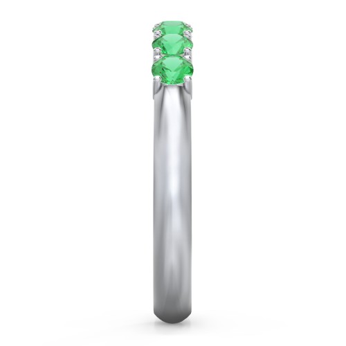 Band of Eternity Ring – Sterling Silver with Emerald