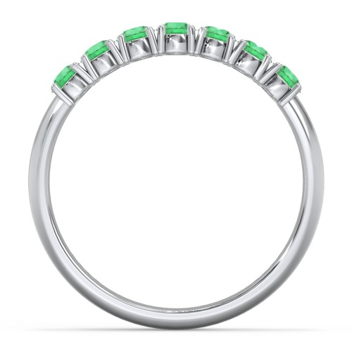 Band of Eternity Ring – Sterling Silver with Emerald