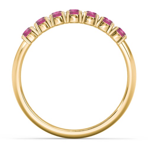 Band of Eternity Ring – 10K Yellow Gold with Ruby
