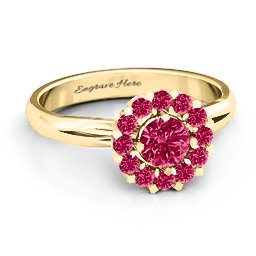Adore and Cherish Ring in 10K Solid Yellow Gold with Ruby