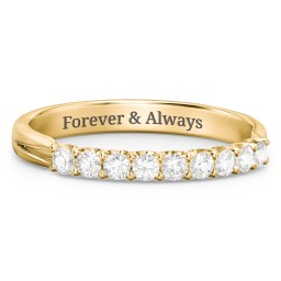 Glimmering Love Ring in 10K Solid Yellow Gold with Cubic Zirconia