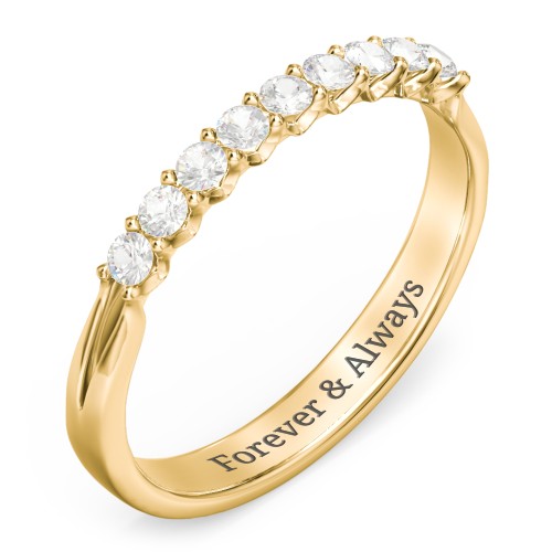 Glimmering Love Ring – 10K Yellow Gold with Cubic Zirconia