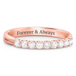 Glimmering Love Ring in 10K Solid Rose Gold with Cubic Zirconia