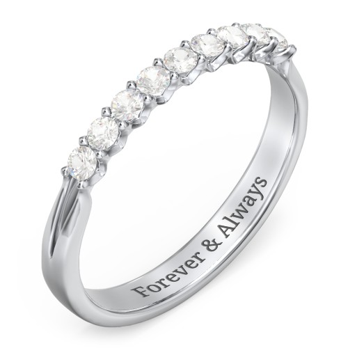 Glimmering Love Ring – 10K White Gold with Cubic Zirconia