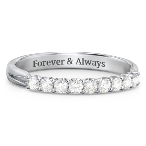 Glimmering Love Ring – 10K White Gold with Cubic Zirconia