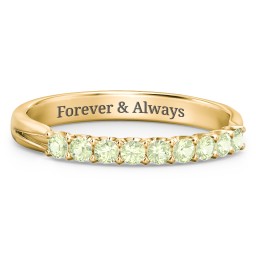 Glimmering Love Ring in 10K Solid Yellow Gold with Peridot