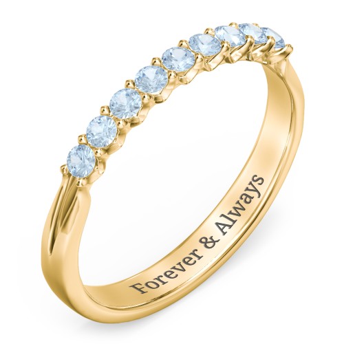 Glimmering Love Ring – 10K Yellow Gold with Blue Topaz