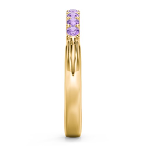 Glimmering Love Ring – 10K Yellow Gold with Amethyst