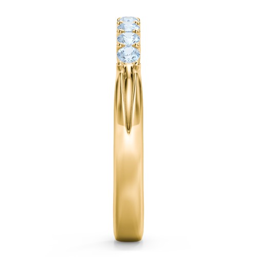Glimmering Love Ring – 10K Yellow Gold with Blue Topaz