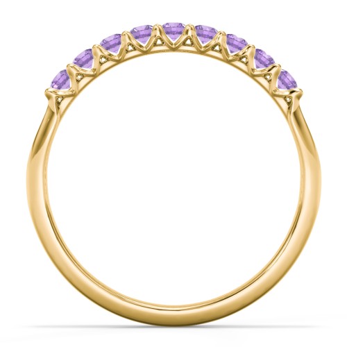 Glimmering Love Ring – 10K Yellow Gold with Amethyst