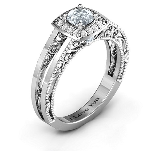 Intricate Love Ring – Sterling Silver with Cubic Zirconia and White Premium Zirconia