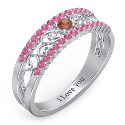 Mesmeric Love Ring – Sterling Silver with Garnet and Red Premium Zirconia