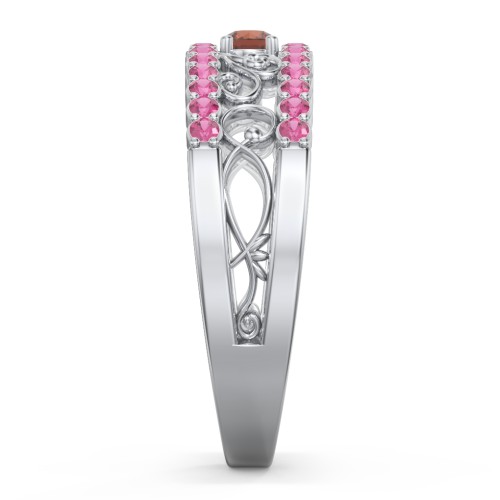 Mesmeric Love Ring – Sterling Silver with Garnet and Red Premium Zirconia