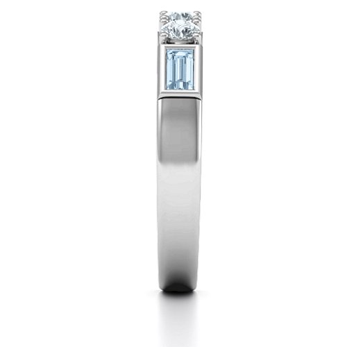 Charmed by Love Ring – Sterling Silver with Cubic Zirconia and Aquamarine