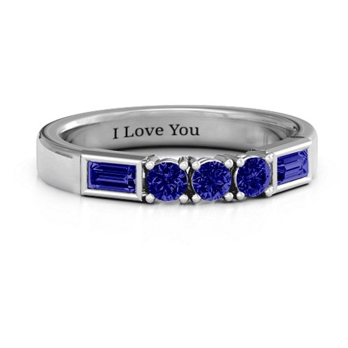 Charmed by Love Ring – Sterling Silver with Blue Sapphire