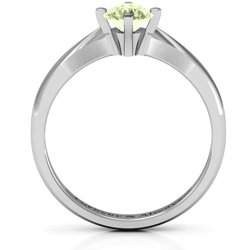 Sandra Solitaire Ring – Sterling Silver with Peridot