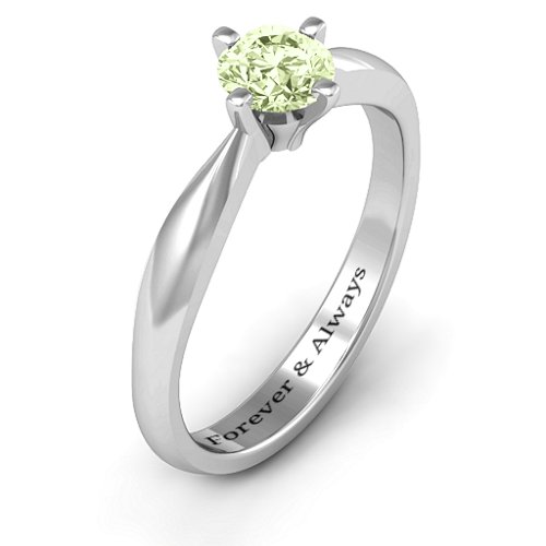 Sandra Solitaire Ring – Sterling Silver with Peridot