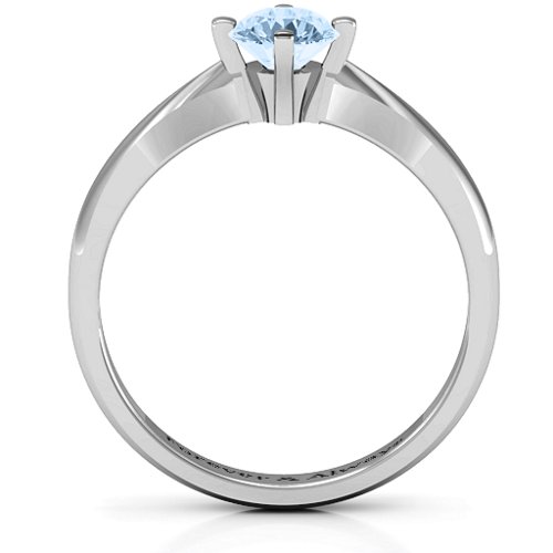 Sandra Solitaire Ring – Sterling Silver with Aquamarine