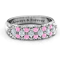 Loving in Colour Ring in 925 Sterling Silver with Cubic Zirconia and Pink Tourmaline