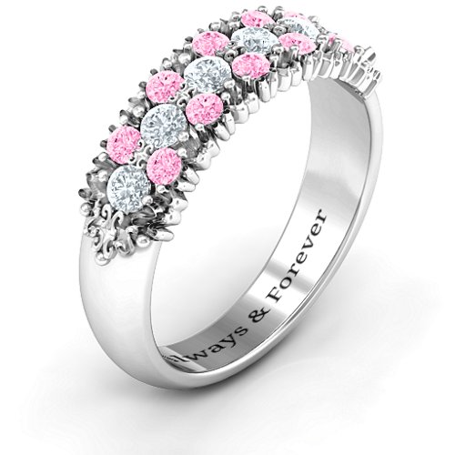 Loving in Colour Ring – Sterling Silver with Cubic Zirconia and Pink Tourmaline