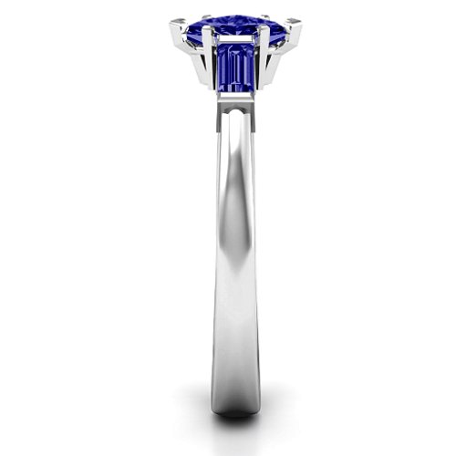 Marquise Cut Love Ring – Sterling Silver with Blue Sapphire