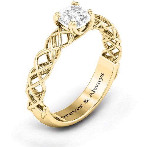 Tangled in Love Ring – 10K Yellow Gold with White Premium Zirconia
